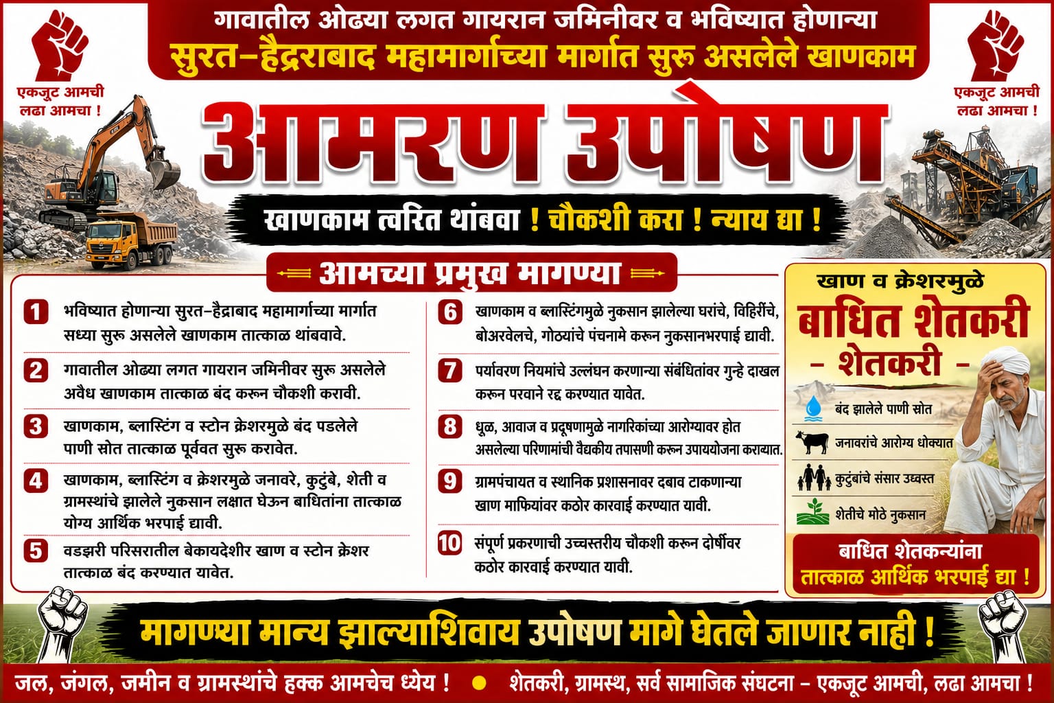 ग्रामपंचायतीची नोटीस धुडकावून खाणकाम सुरूच; वडझरी मध्ये ग्रामस्थ संतप्त! 🚨